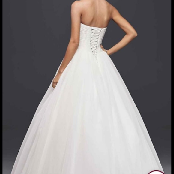 Strapless Tulle Ball Gown with Beaded Lace Bodice - Picture 2 of 12